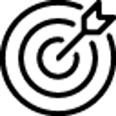 A target with an arrow in the centre symbolises our determination.