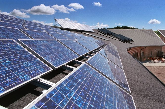 Solar plant on a roof