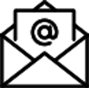An opened envelope with an @-sign.